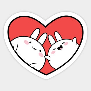Cute rabbit couple, Cute white rabbit, Valentines day, Cute sticker, Kawaii rabbit, Sending love Sticker